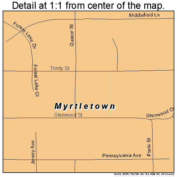 Myrtletown, California road map detail