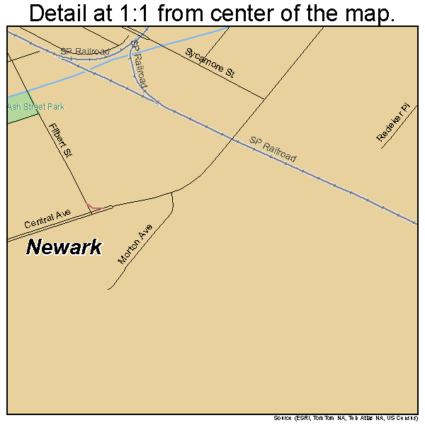 Newark, California road map detail