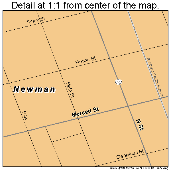 Newman, California road map detail