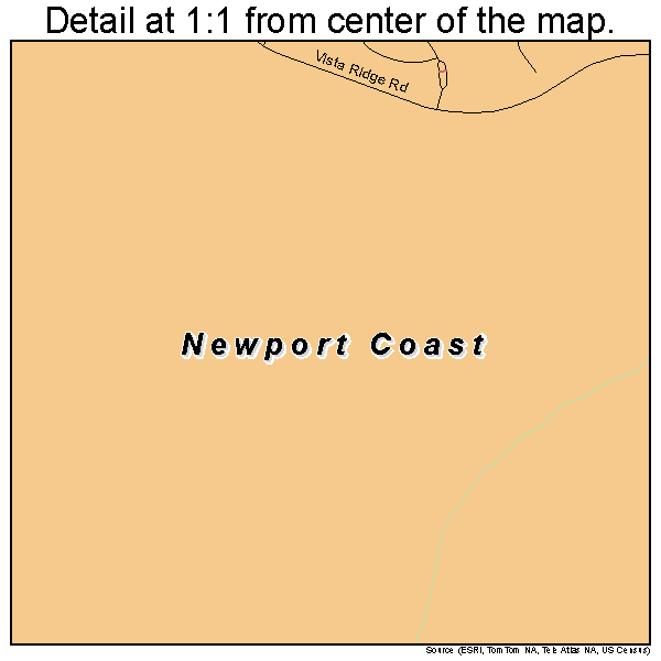 Newport Coast, California road map detail