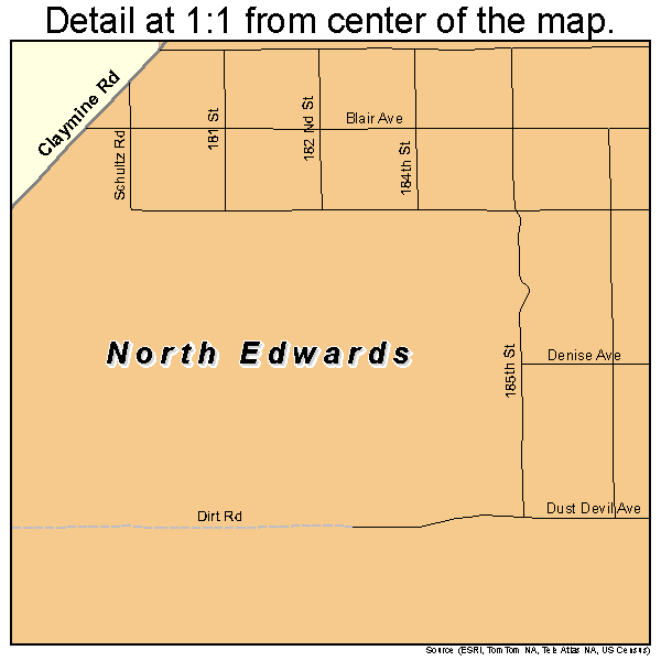 North Edwards, California road map detail