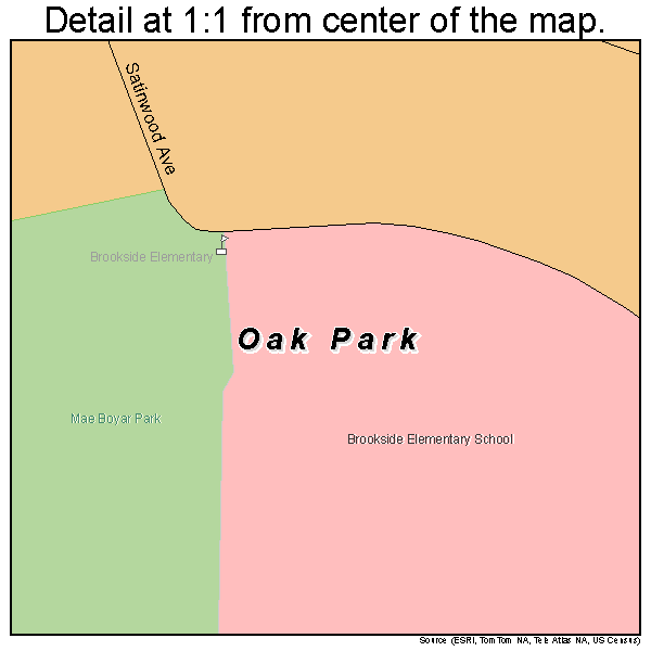 Oak Park, California road map detail