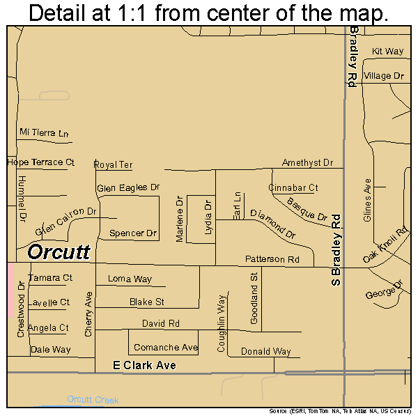 Orcutt, California road map detail
