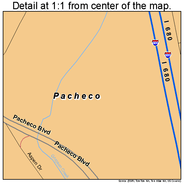Pacheco, California road map detail