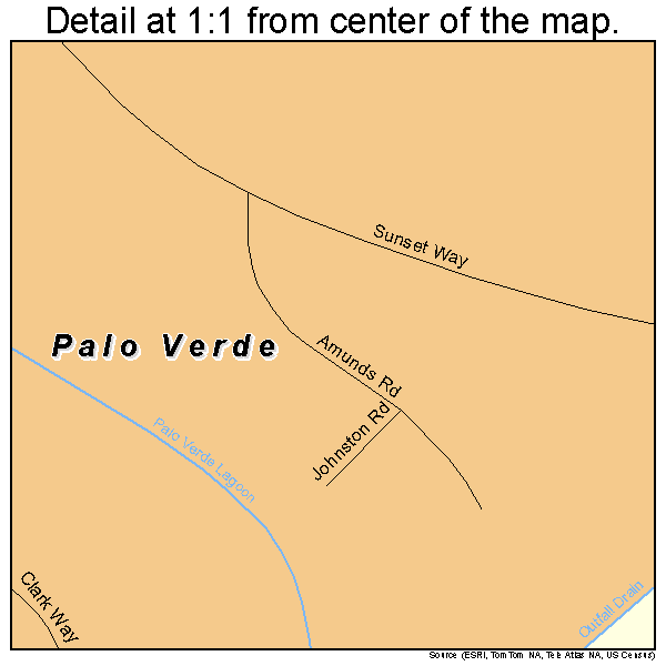 Palo Verde, California road map detail