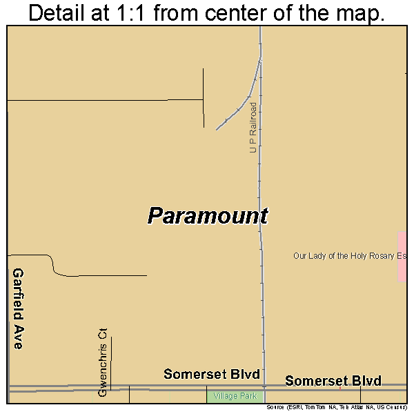Paramount, California road map detail