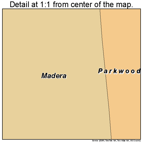 Parkwood, California road map detail