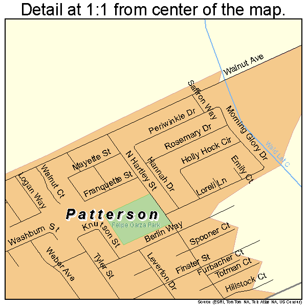 Patterson, California road map detail