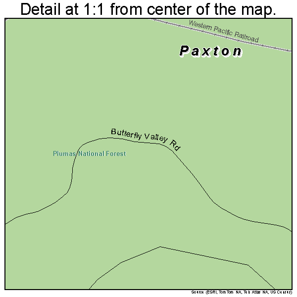 Paxton, California road map detail