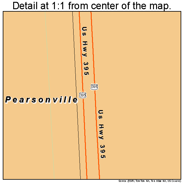 Pearsonville, California road map detail