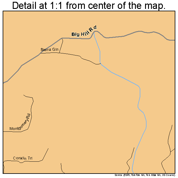 Phoenix Lake-Cedar Ridge, California road map detail