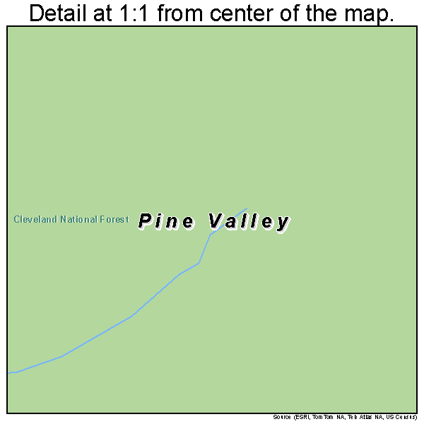 Pine Valley, California road map detail