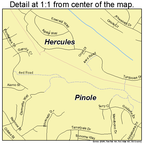 Pinole, California road map detail