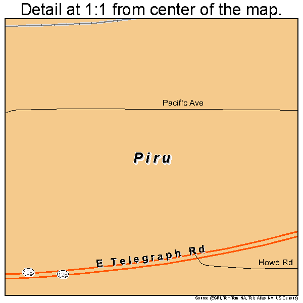 Piru, California road map detail