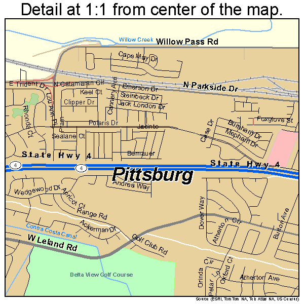 Pittsburg, California road map detail