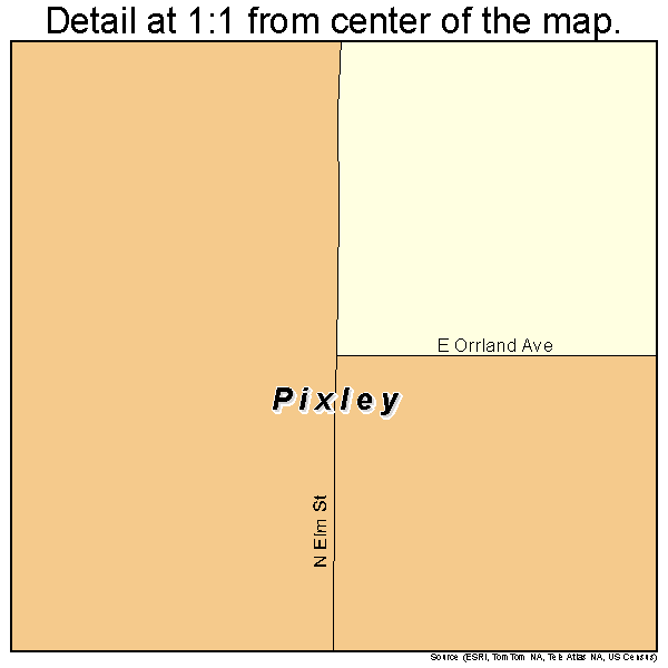 Pixley, California road map detail