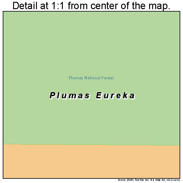 Plumas Eureka, California road map detail