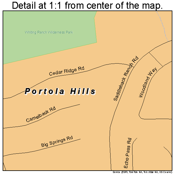 Portola Hills, California road map detail