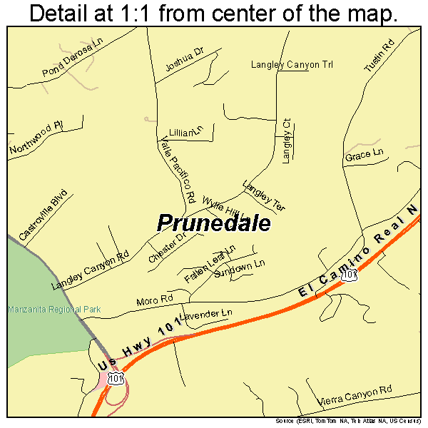 Prunedale, California road map detail