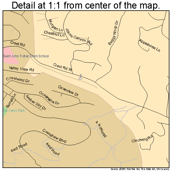 Rancho Palos Verdes, California road map detail