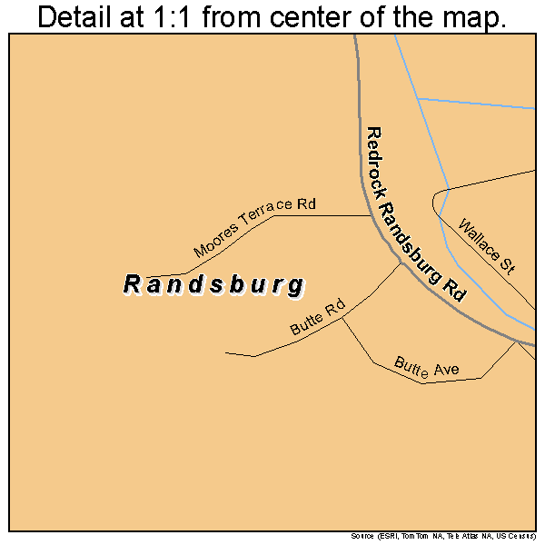 Randsburg, California road map detail