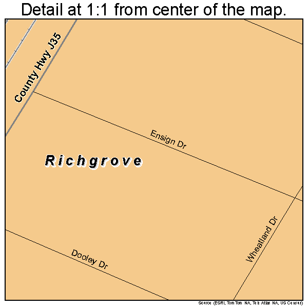 Richgrove, California road map detail
