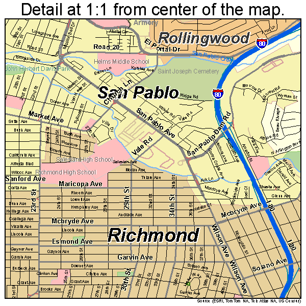 Richmond, California road map detail