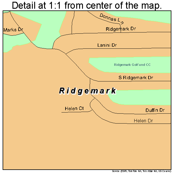 Ridgemark, California road map detail