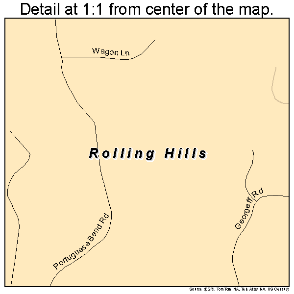Rolling Hills, California road map detail