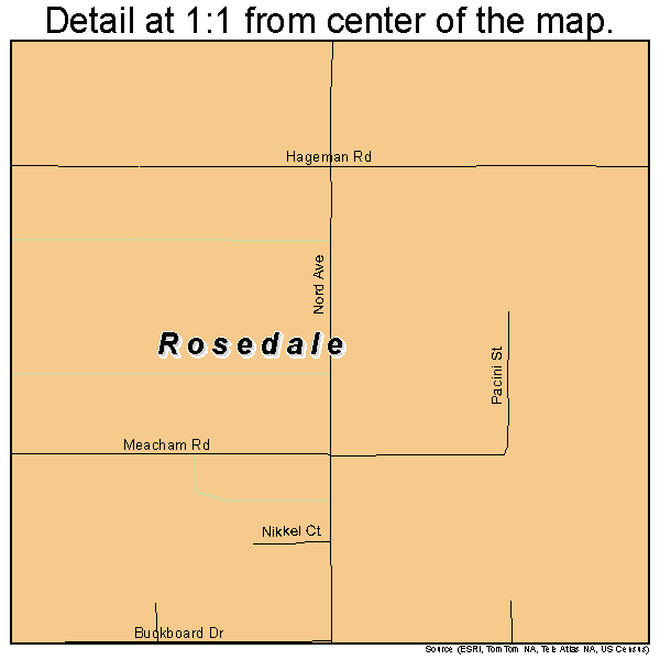 Rosedale, California road map detail