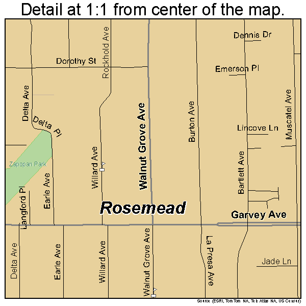 Rosemead, California road map detail