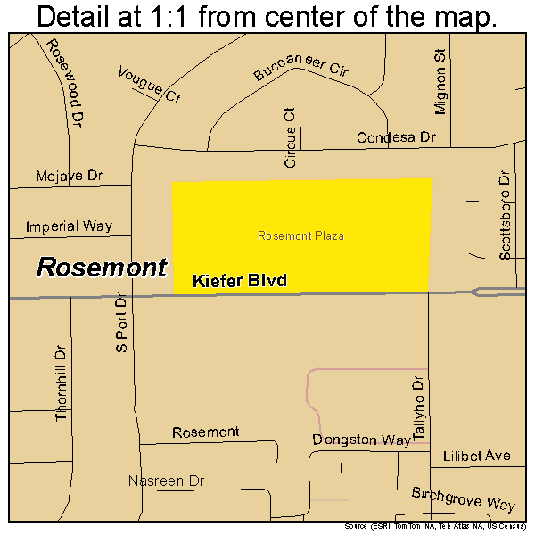 Rosemont, California road map detail