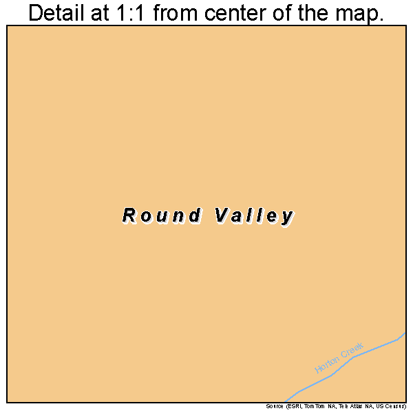 Round Valley, California road map detail