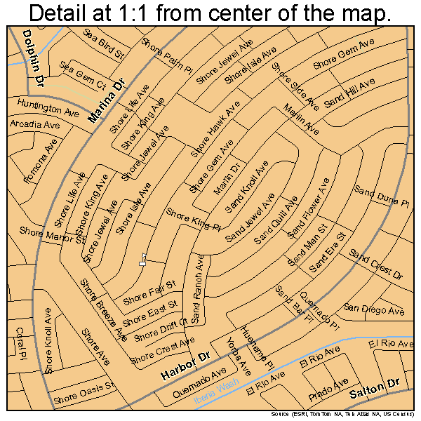 Salton City, California road map detail