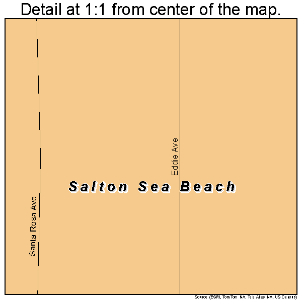 Salton Sea Beach, California road map detail