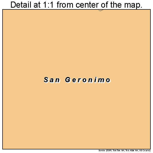 San Geronimo, California road map detail