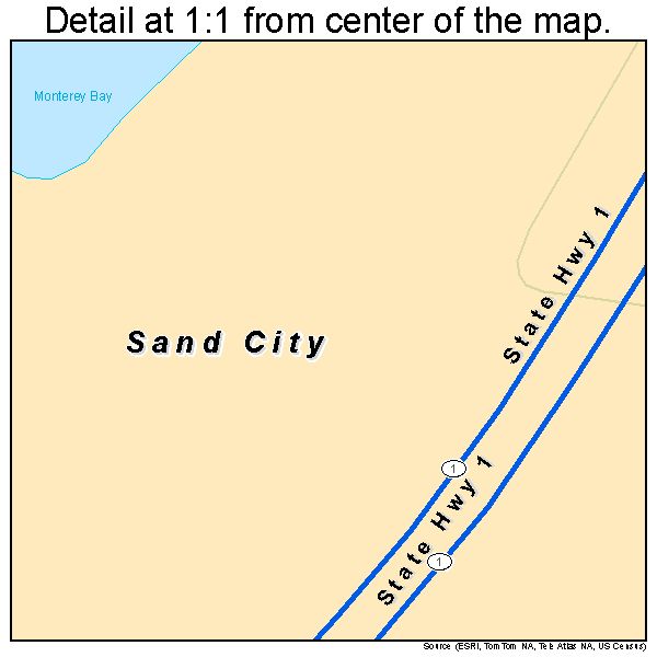 Sand City, California road map detail