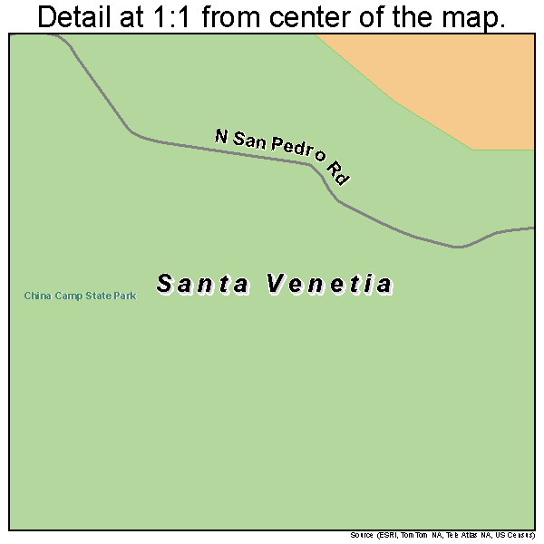Santa Venetia, California road map detail