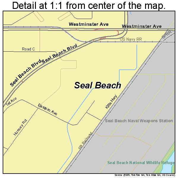 Seal Beach, California road map detail