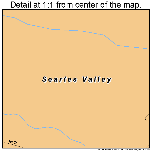 Searles Valley, California road map detail