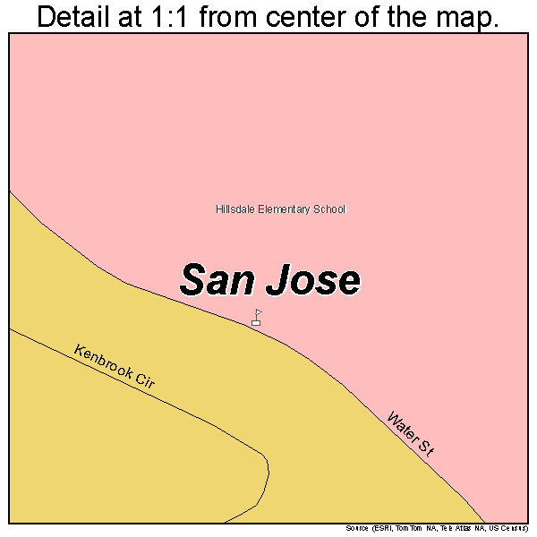 Seven Trees, California road map detail