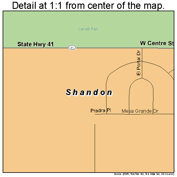 Shandon, California road map detail