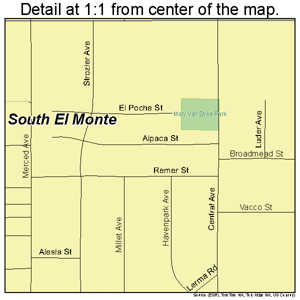 South El Monte, California road map detail