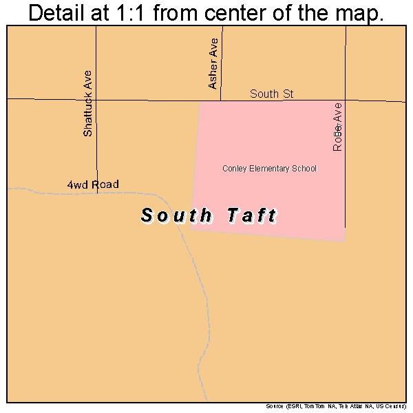 South Taft, California road map detail