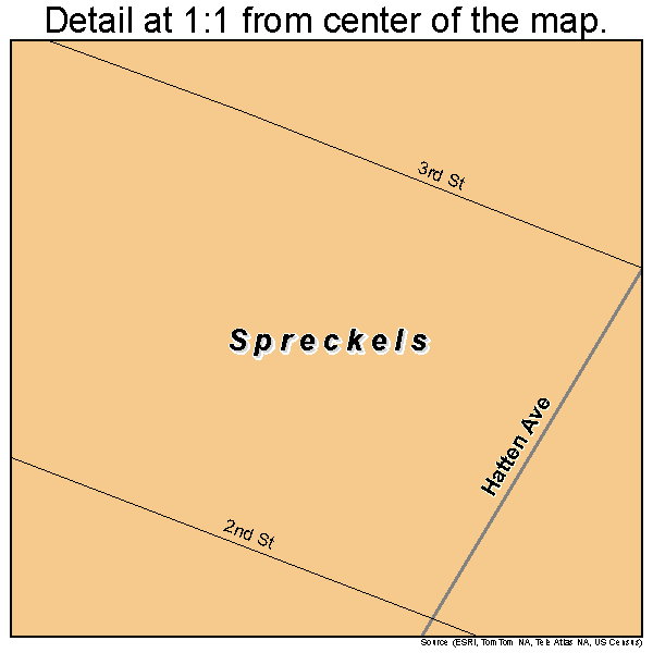 Spreckels, California road map detail