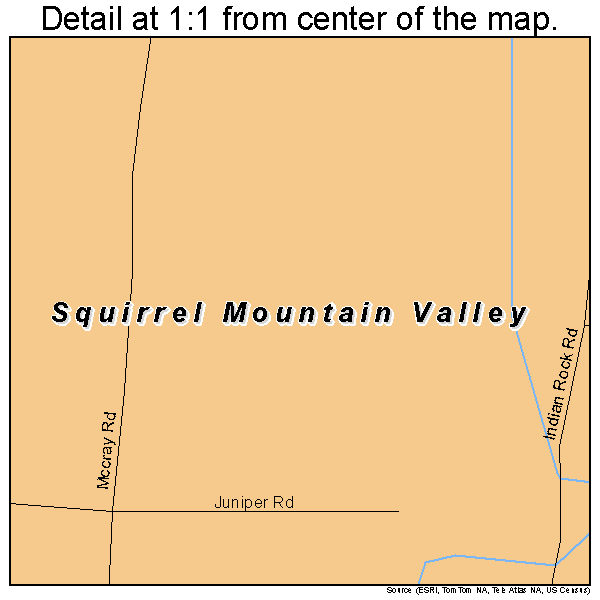 Squirrel Mountain Valley, California road map detail