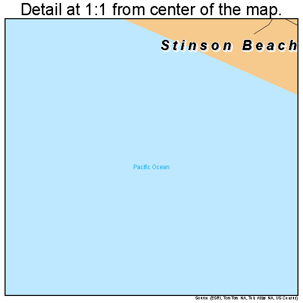 Stinson Beach, California road map detail