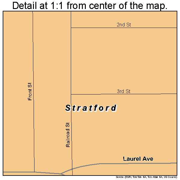 Stratford, California road map detail