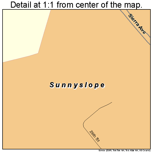 Sunnyslope, California road map detail
