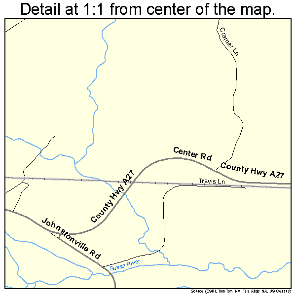 Susanville, California road map detail